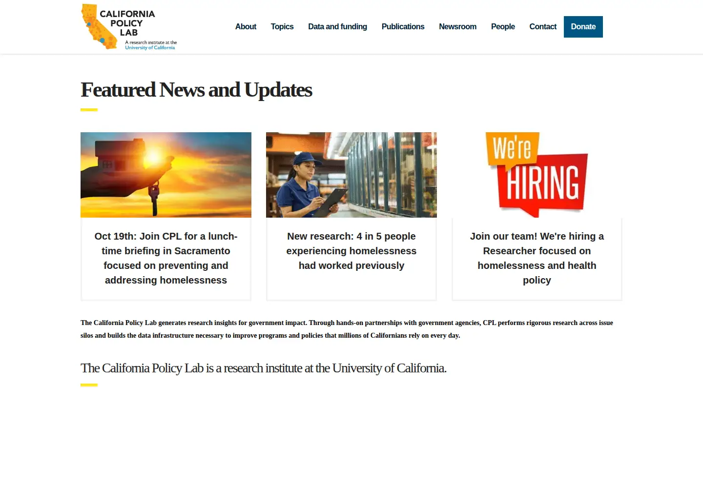 Screenshot of capolicylab.org