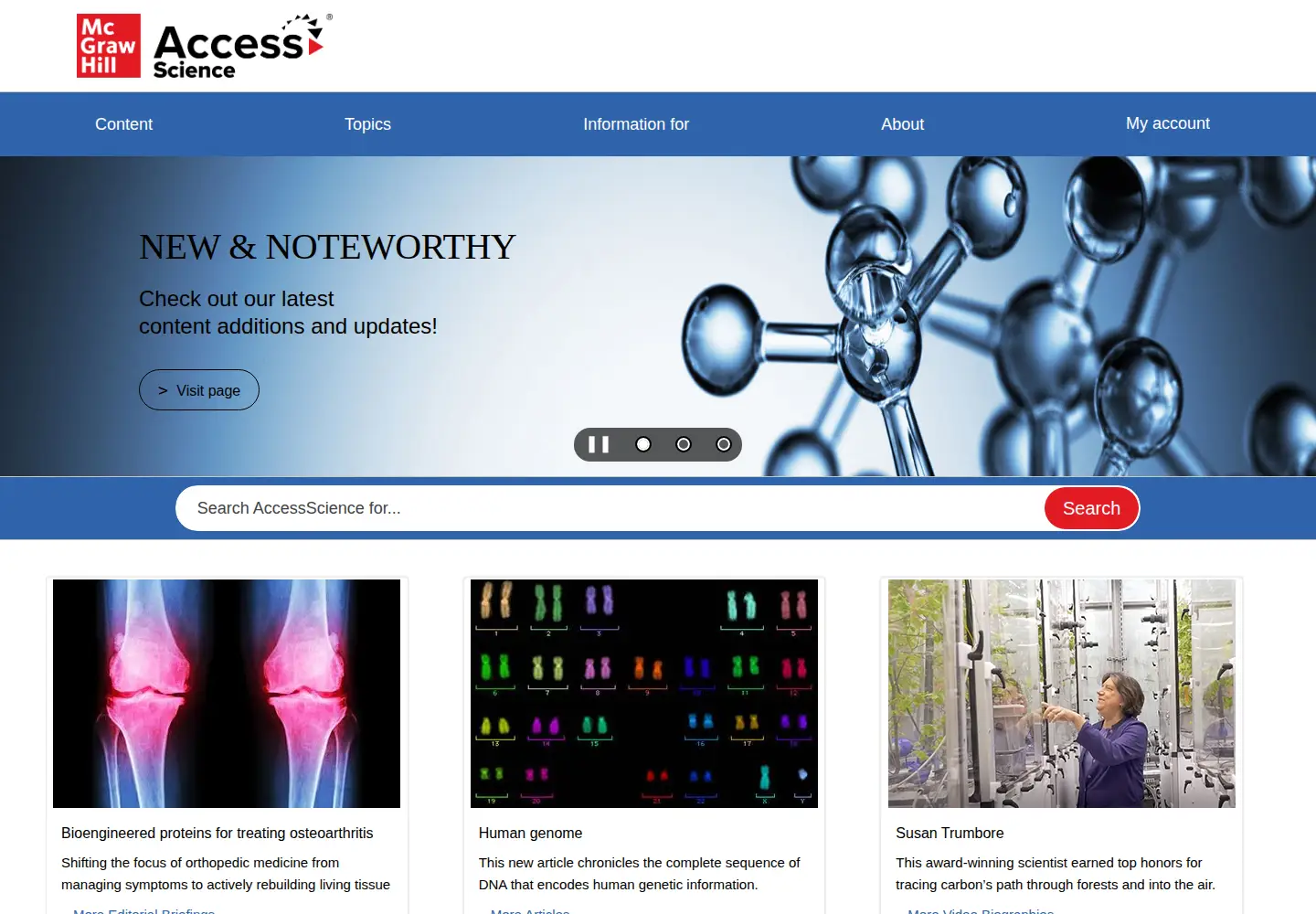 Screenshot of accessscience.com