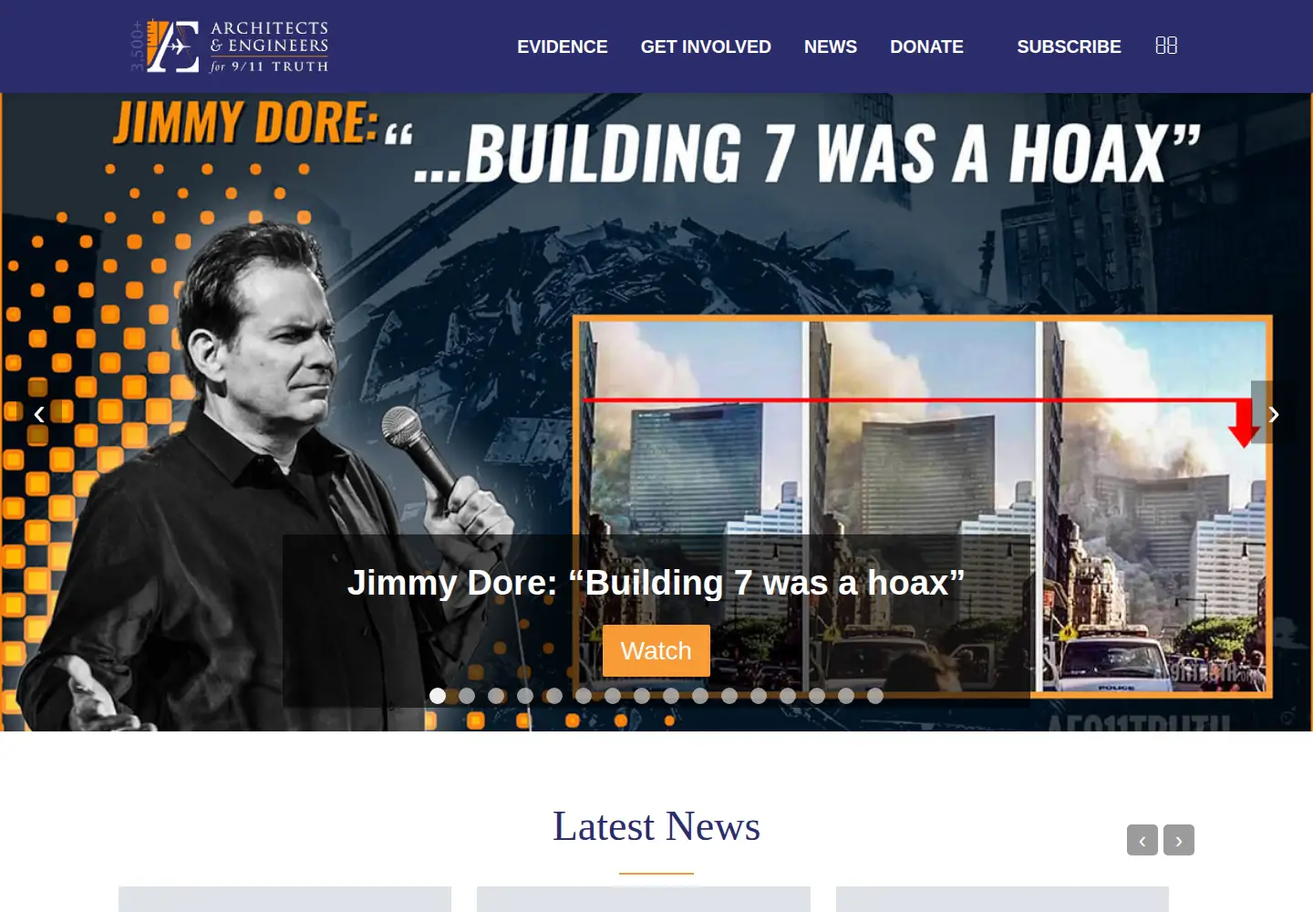 Screenshot of ae911truth.org
