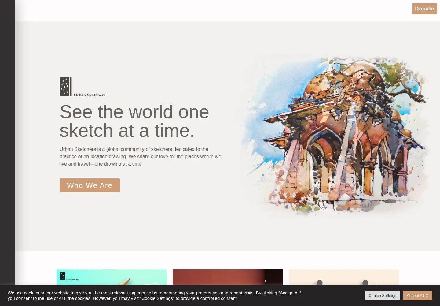 Screenshot of urbansketchers.org