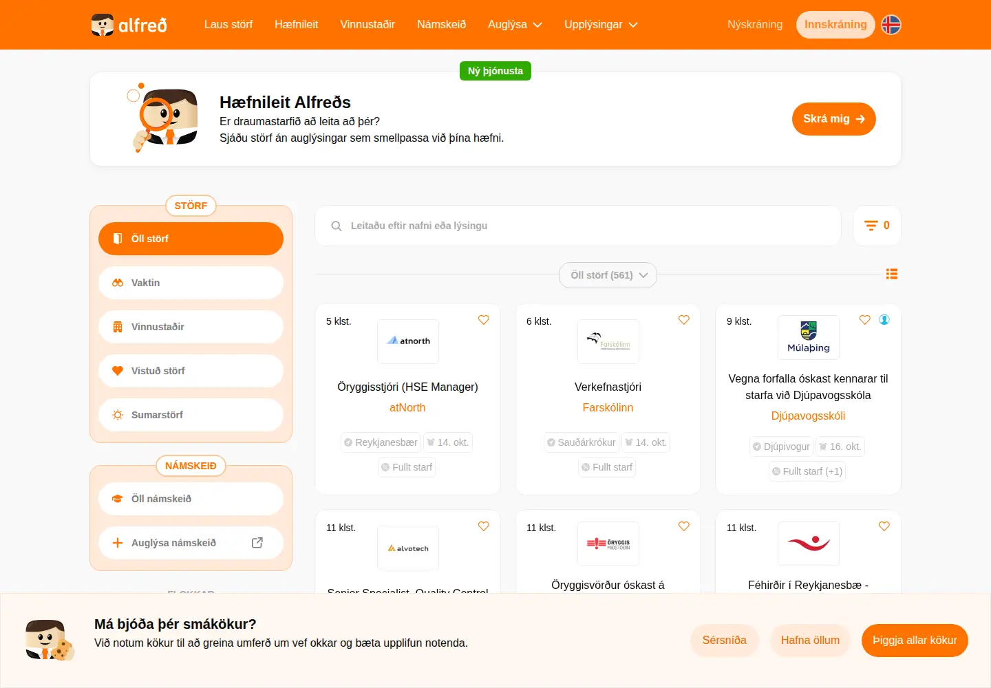 Screenshot of alfred.is