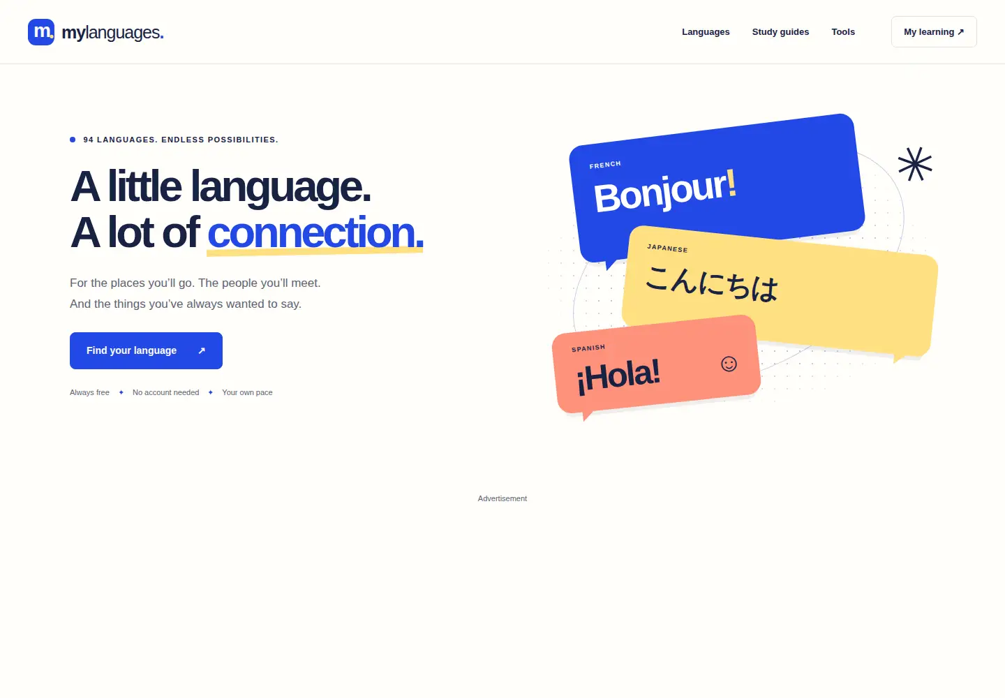 Screenshot of mylanguages.org
