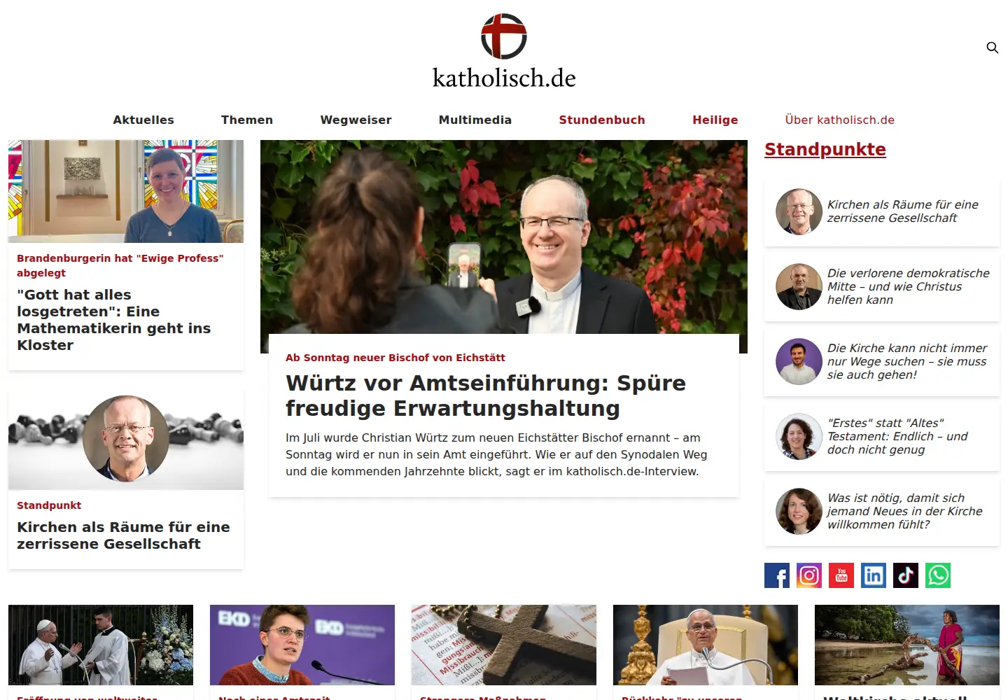Screenshot of katholisch.de