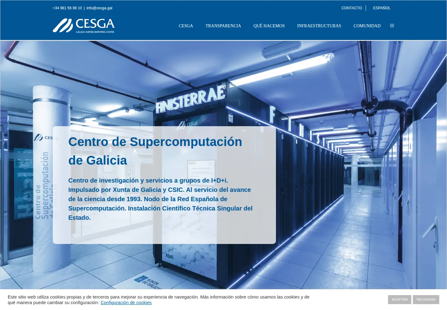 Screenshot of cesga.es