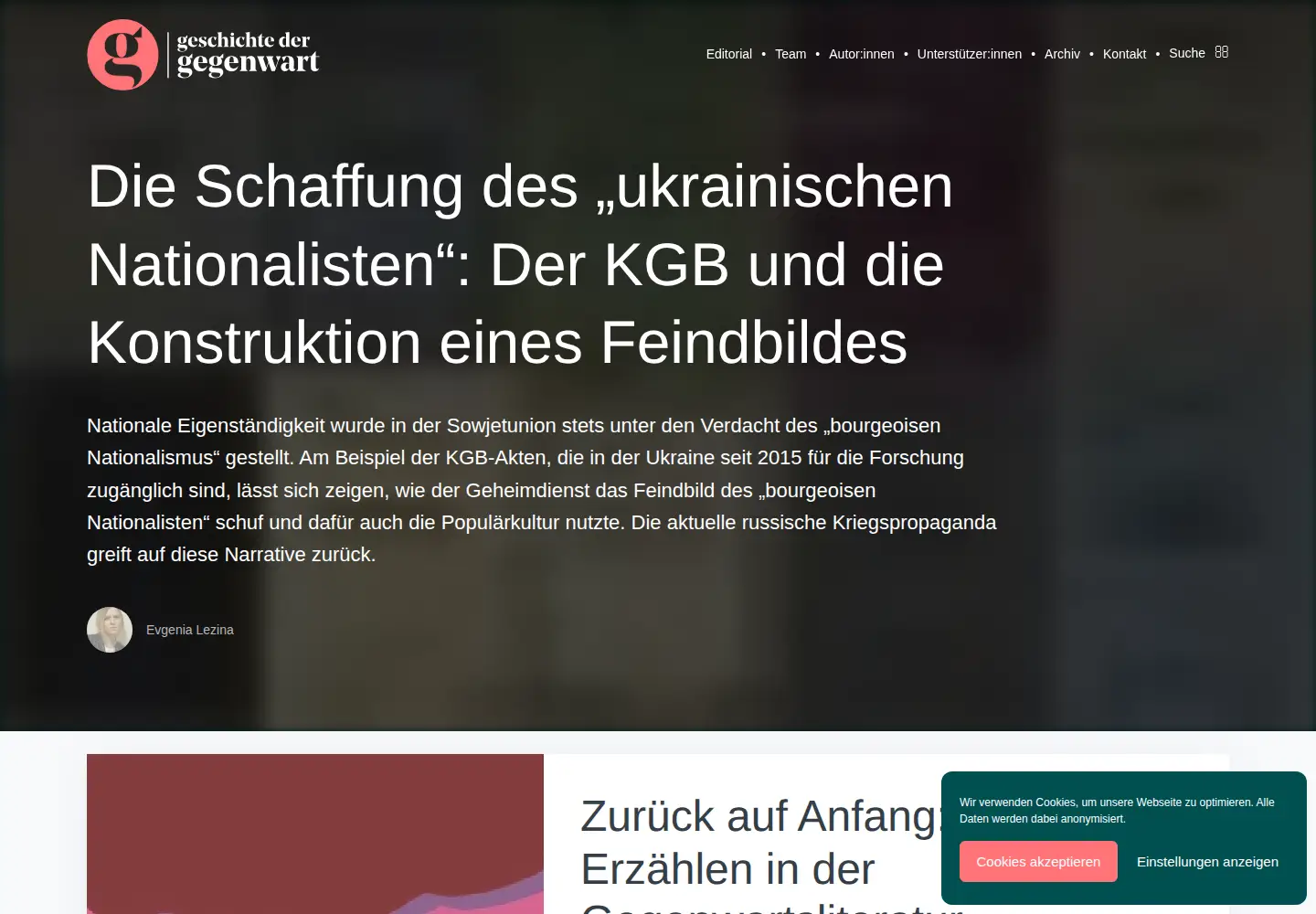Screenshot of geschichtedergegenwart.ch