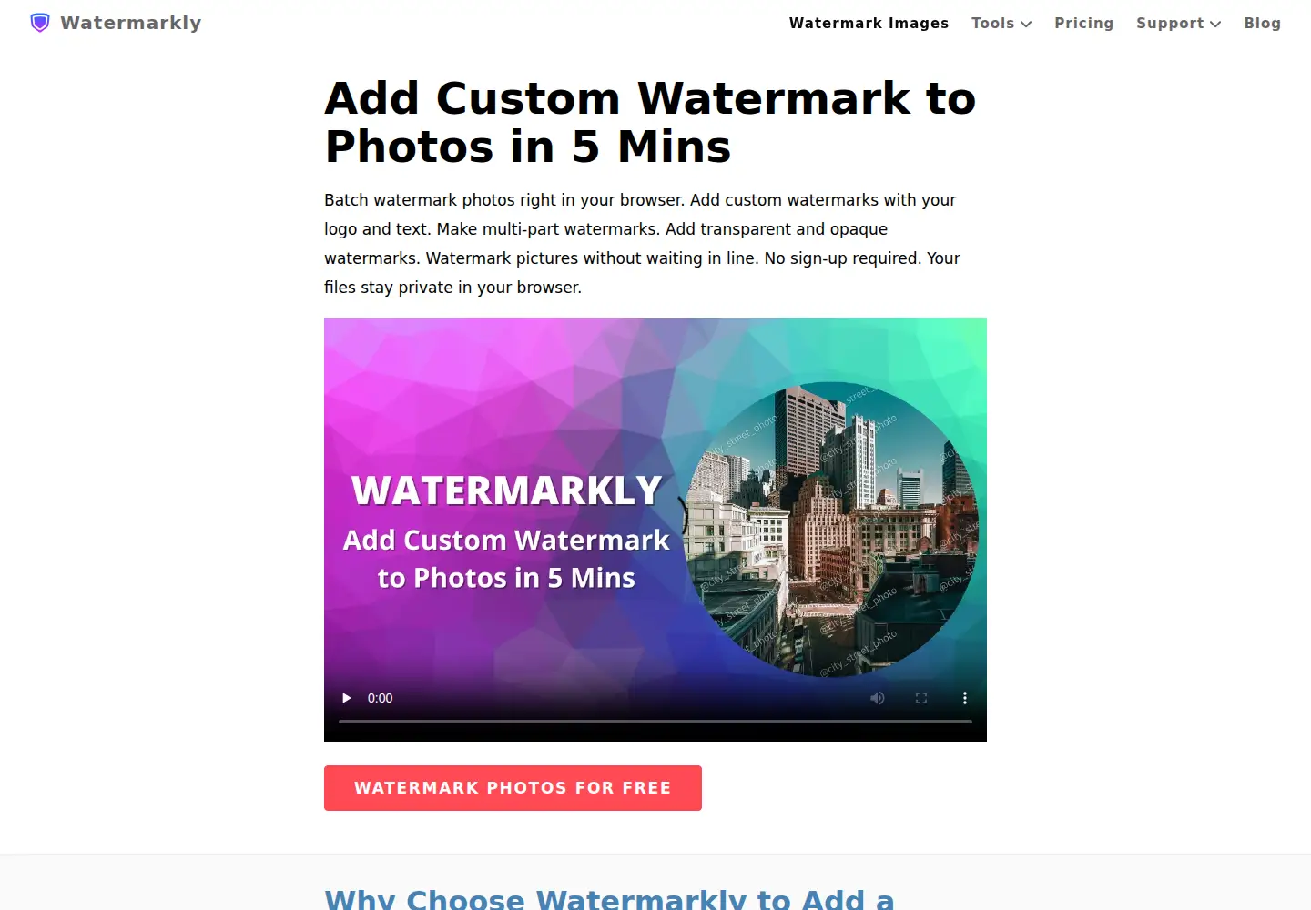 Screenshot of watermarkly.com
