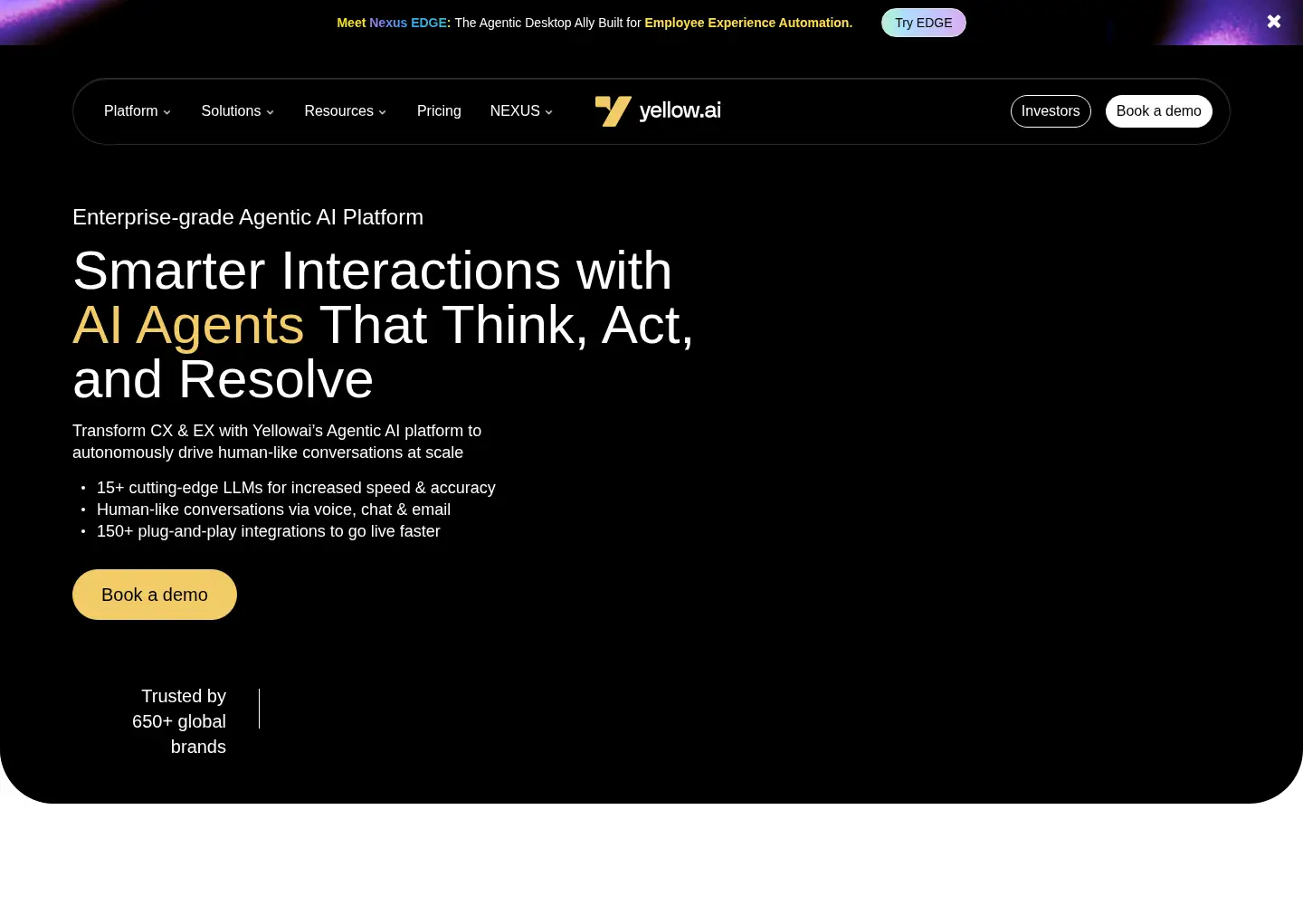 Screenshot of yellow.ai