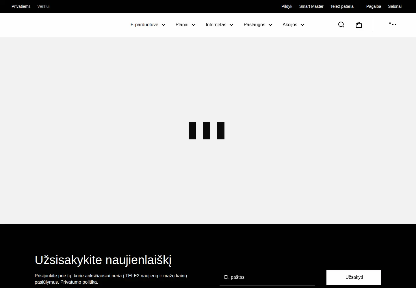Screenshot of tele2.lt