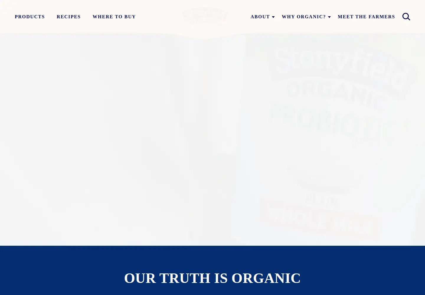 Screenshot of stonyfield.com