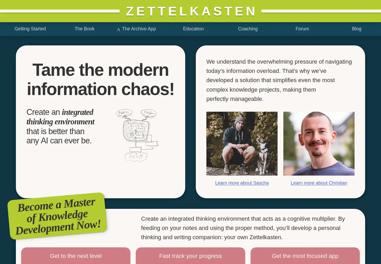 Screenshot of zettelkasten.de