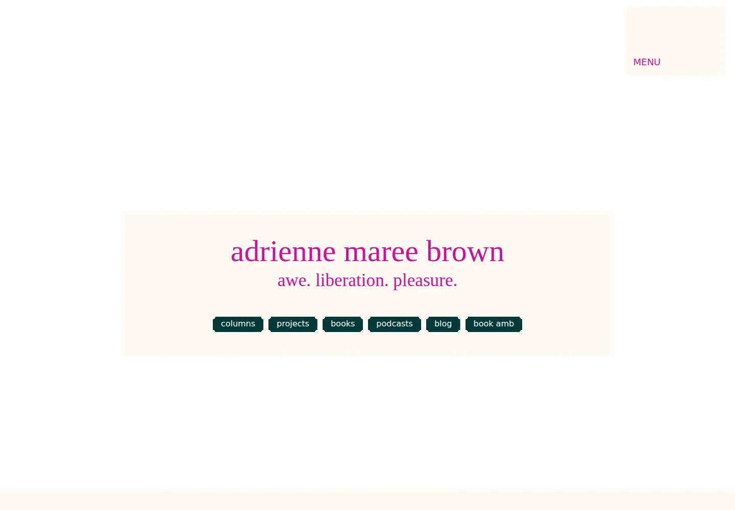 Screenshot of adriennemareebrown.net