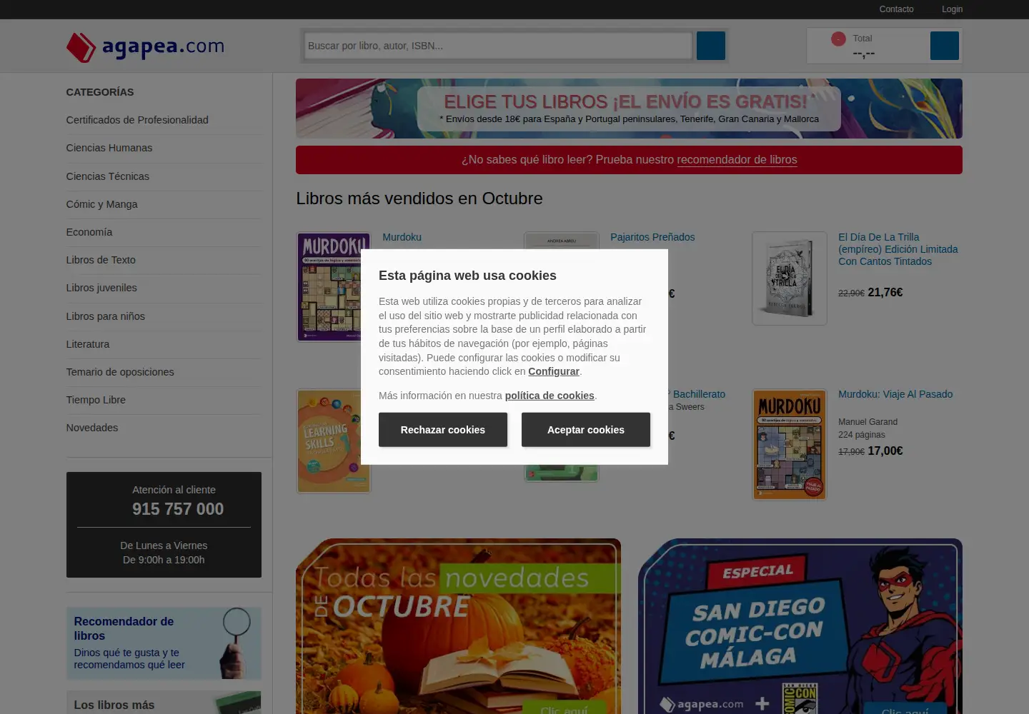 Screenshot of agapea.com