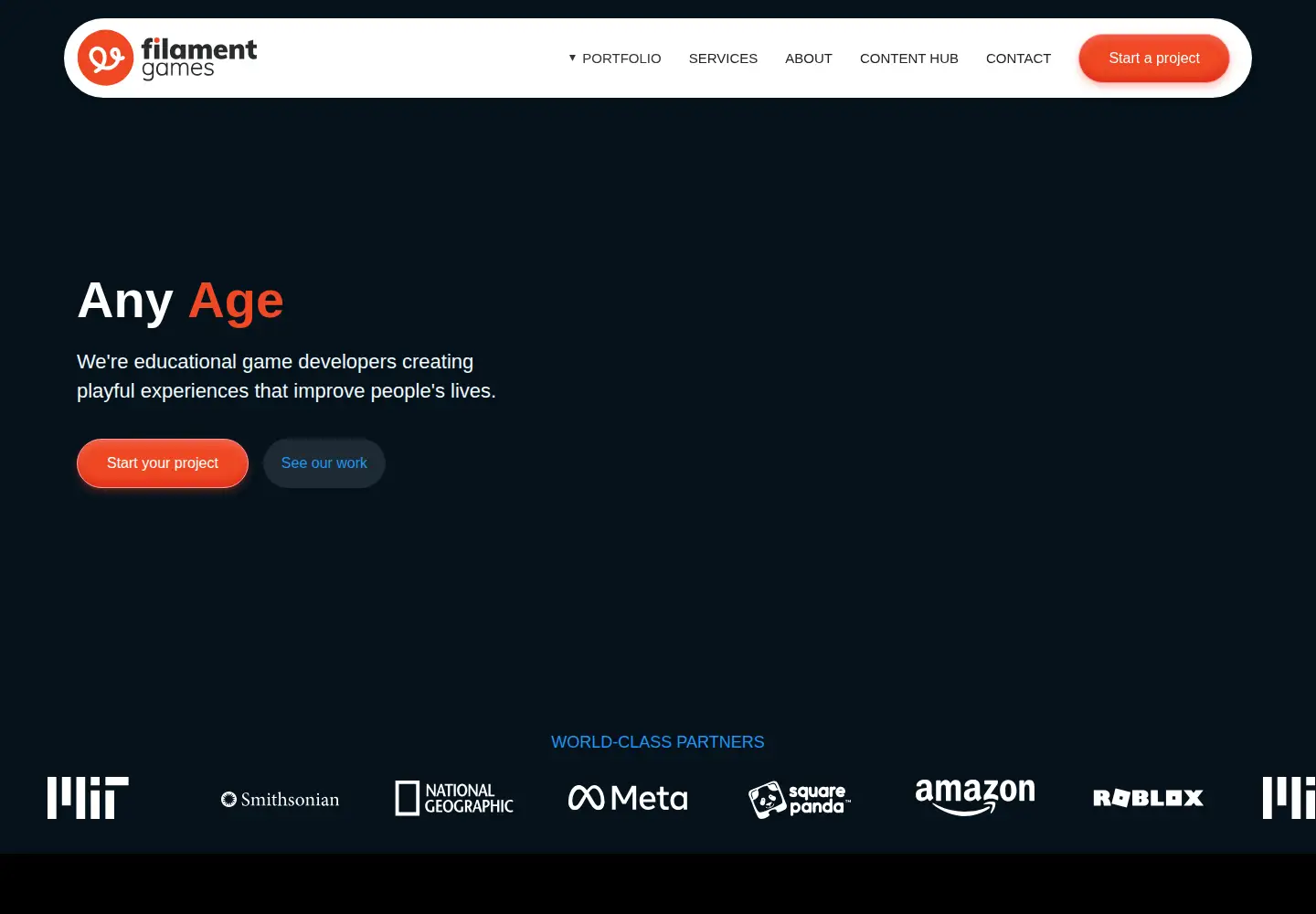 Screenshot of filamentgames.com