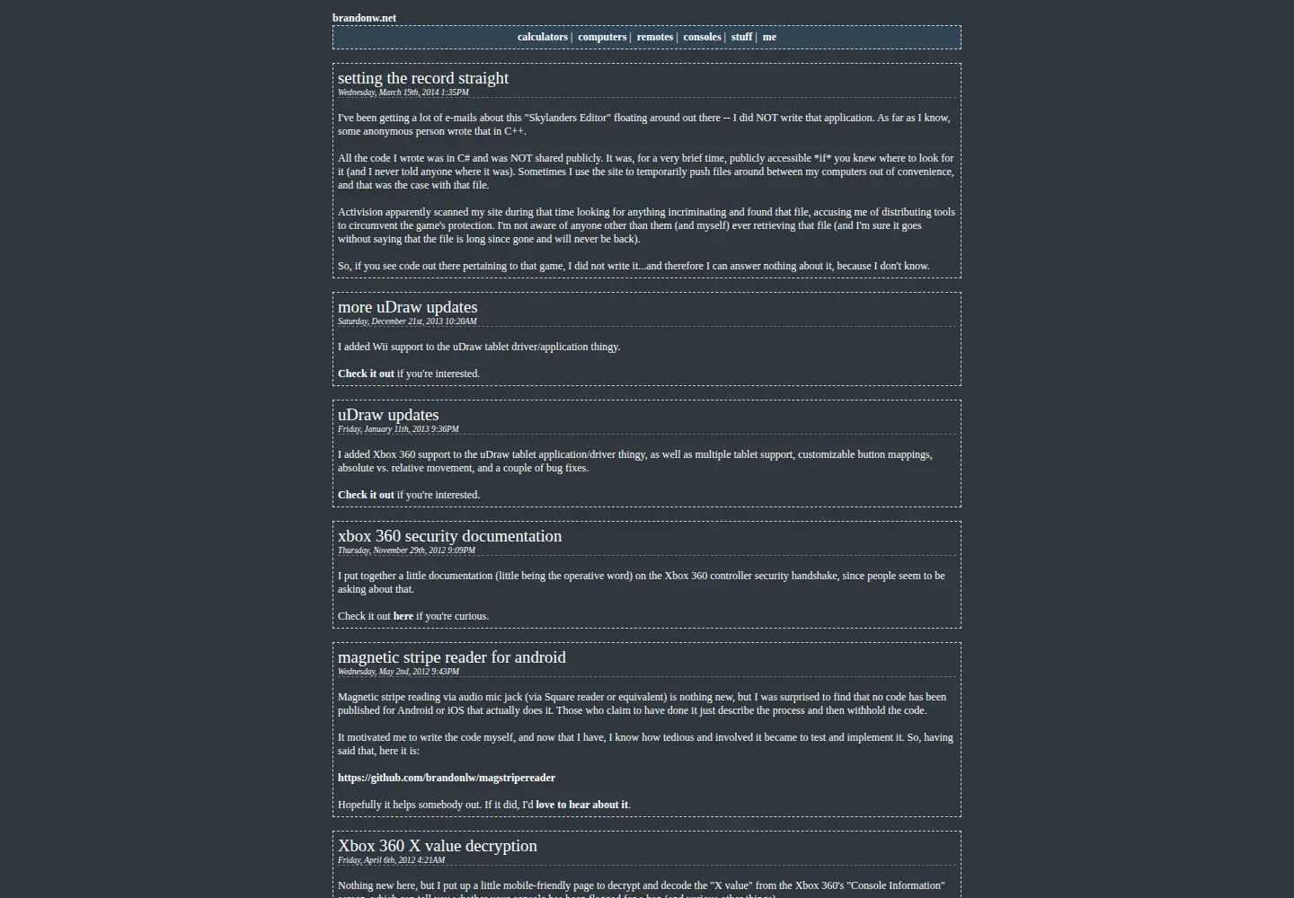 Screenshot of brandonw.net