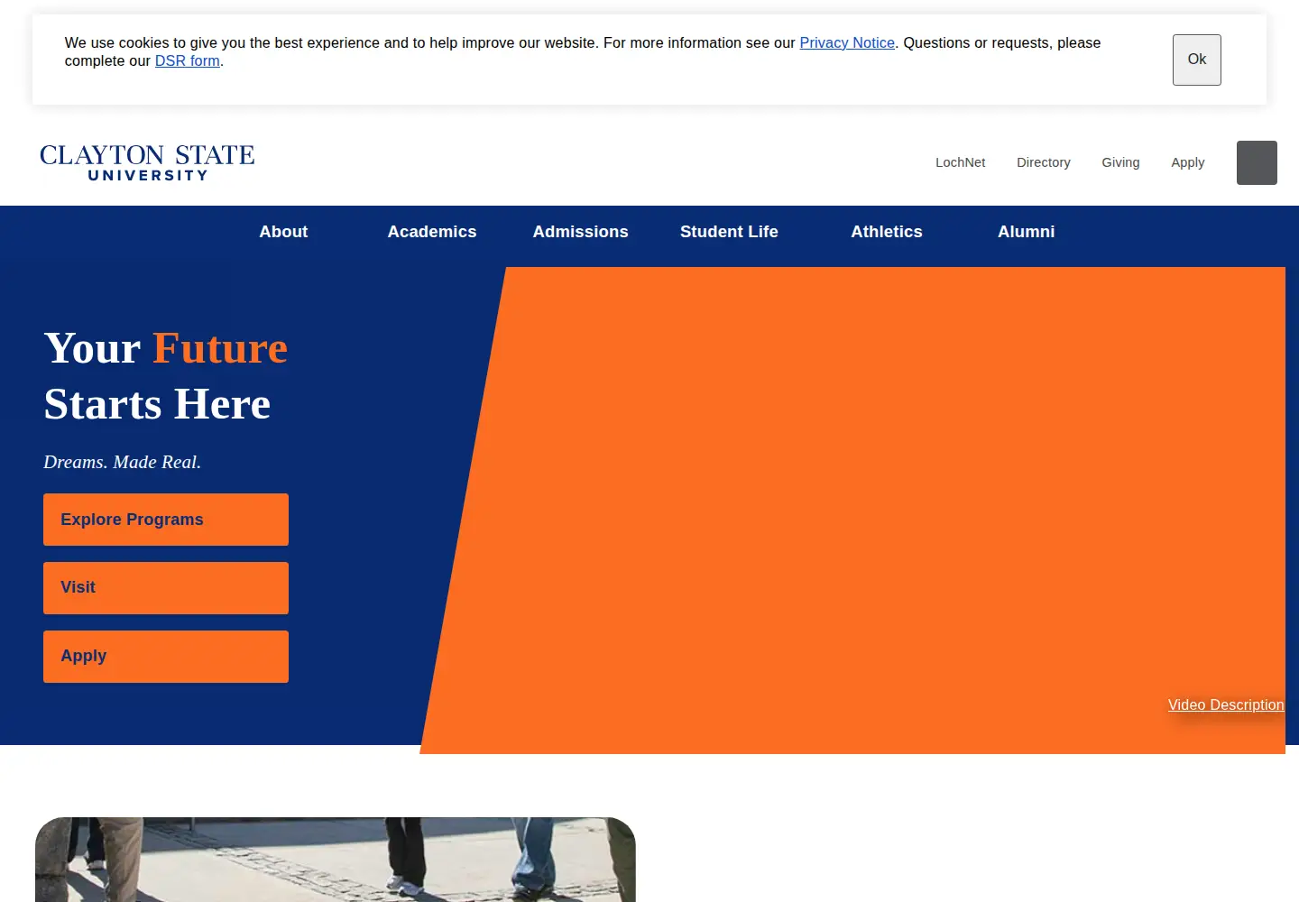 Screenshot of clayton.edu