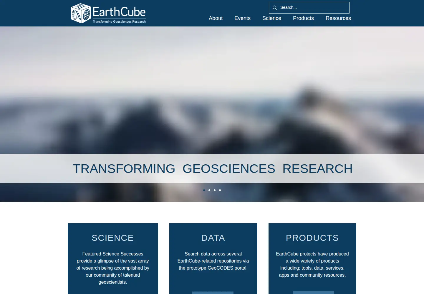 Screenshot of earthcube.org