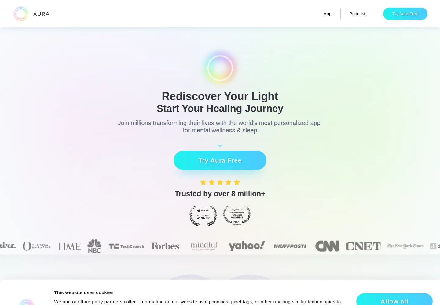 Screenshot of aurahealth.io