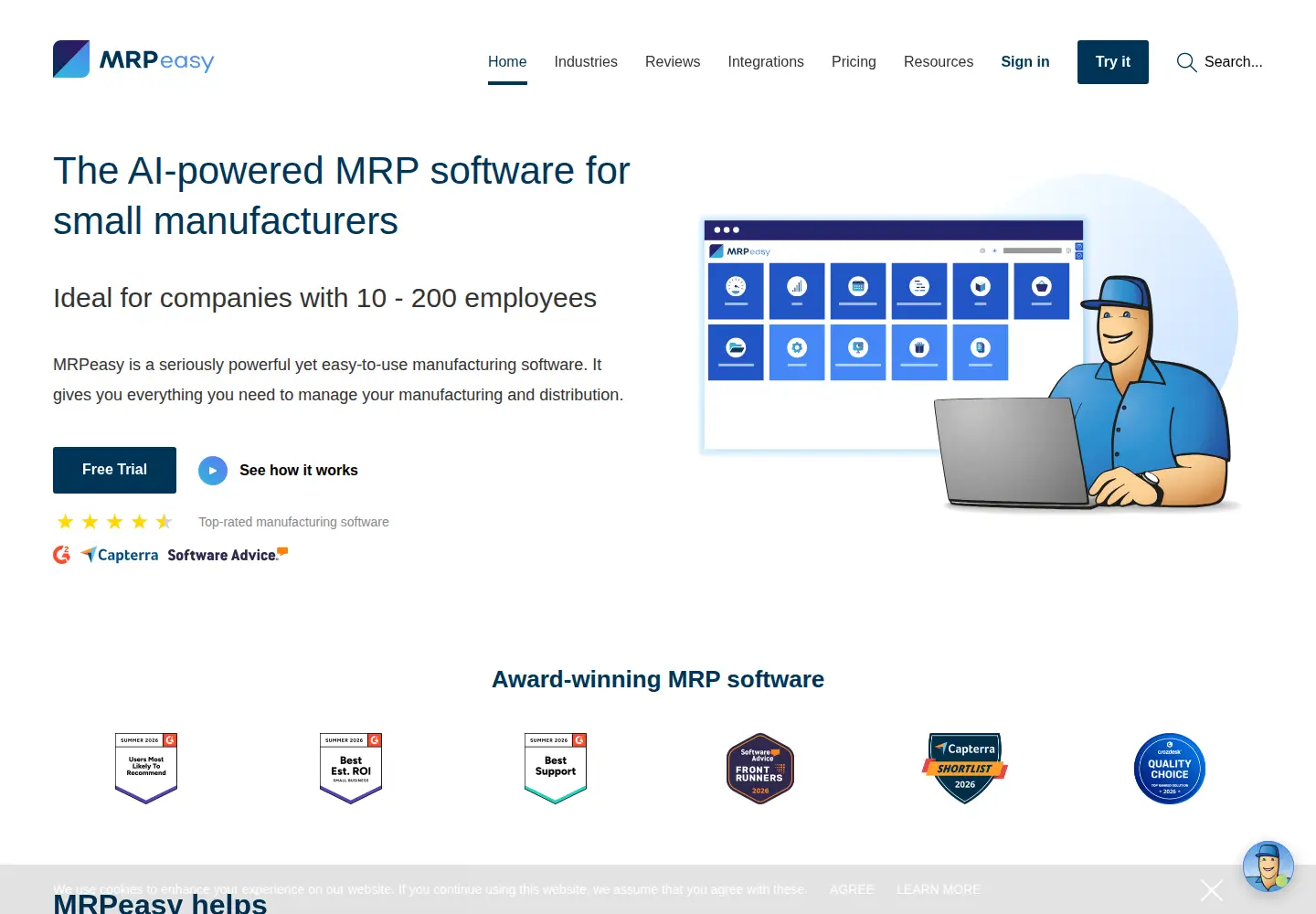 Screenshot of mrpeasy.com