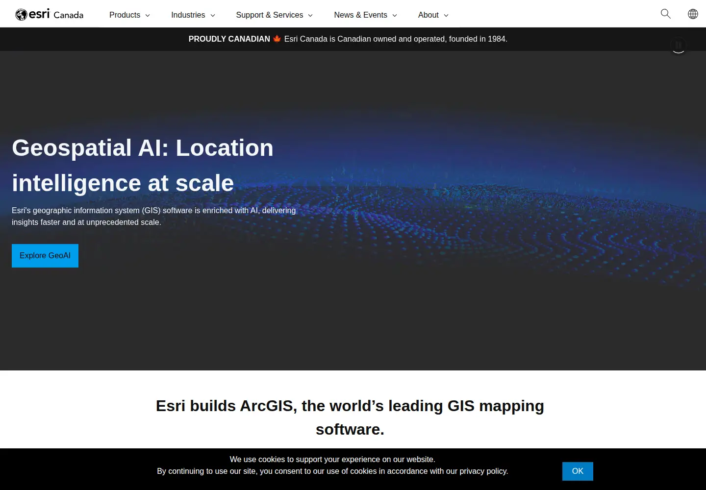 Screenshot of esri.ca