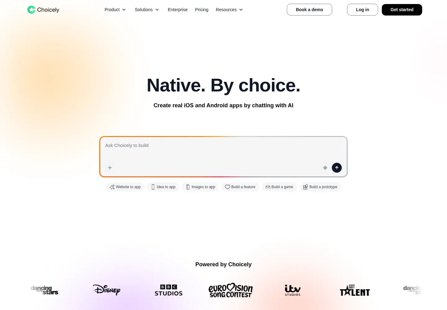 Screenshot of choicely.com