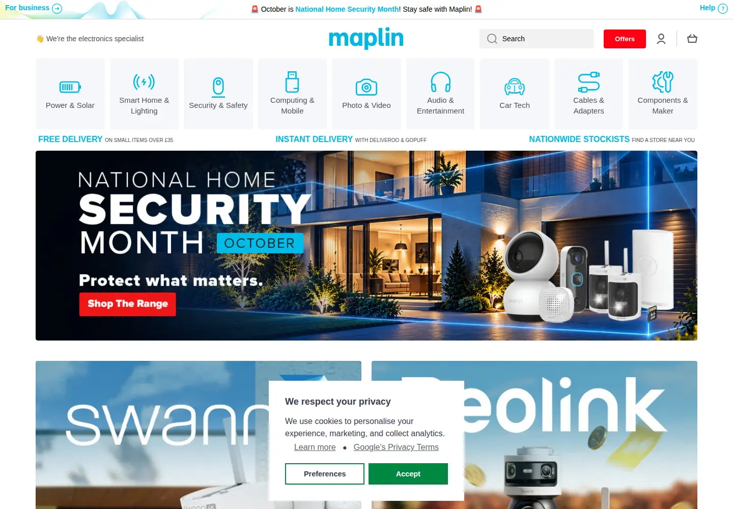 Screenshot of maplin.co.uk