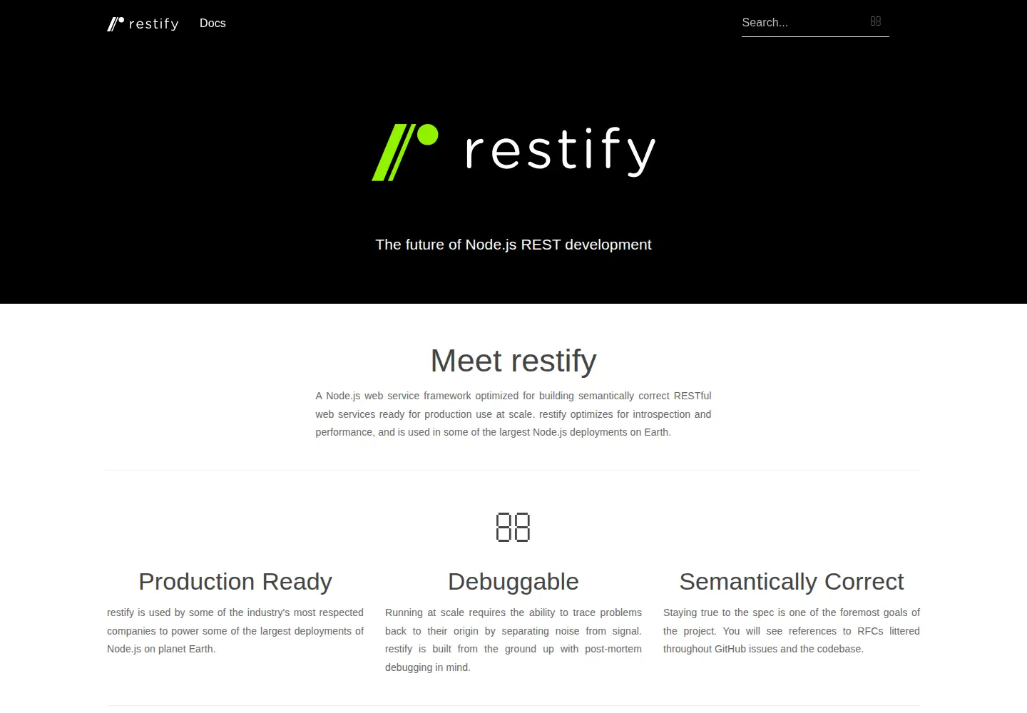Screenshot of restify.com