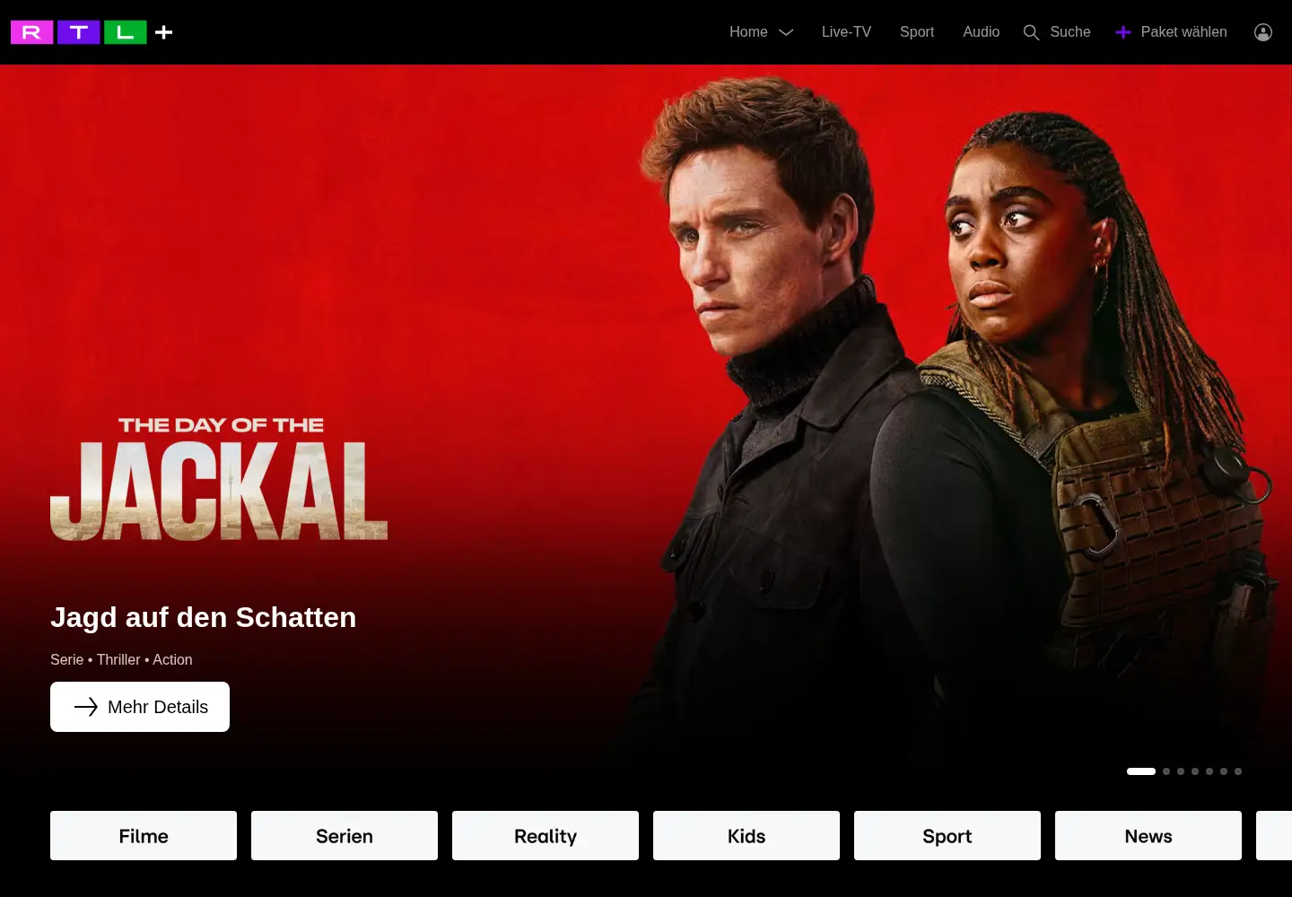 Screenshot of tvnow.de