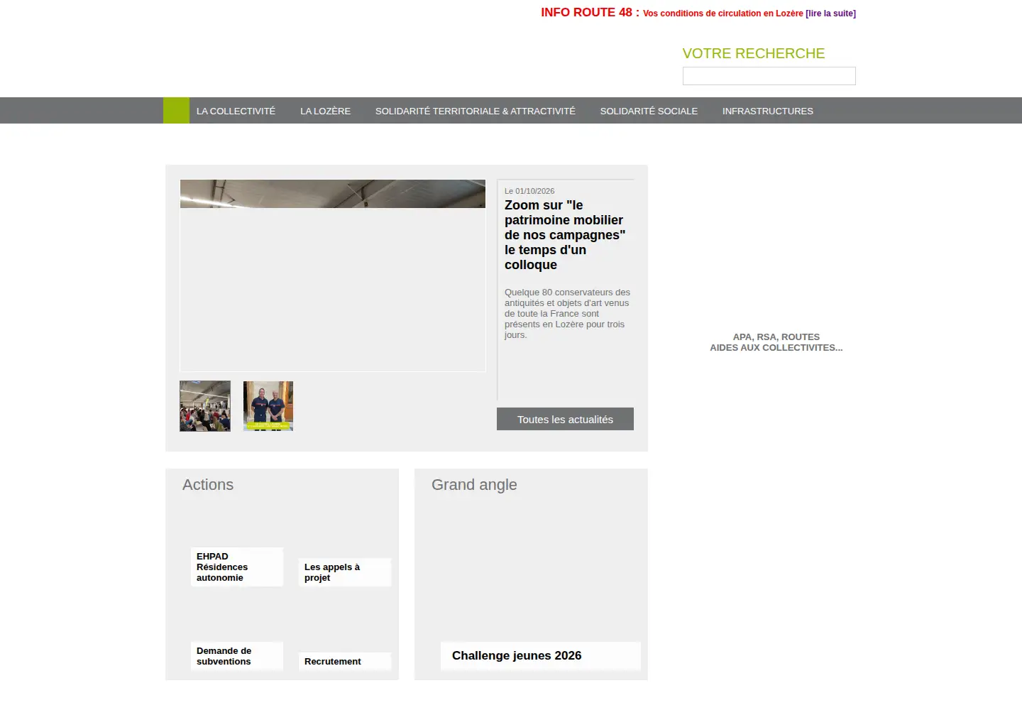 Screenshot of lozere.fr