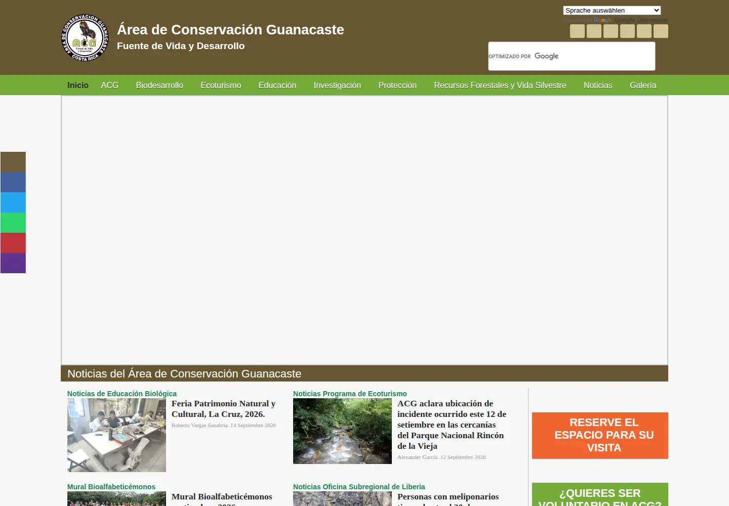 Screenshot of acguanacaste.ac.cr