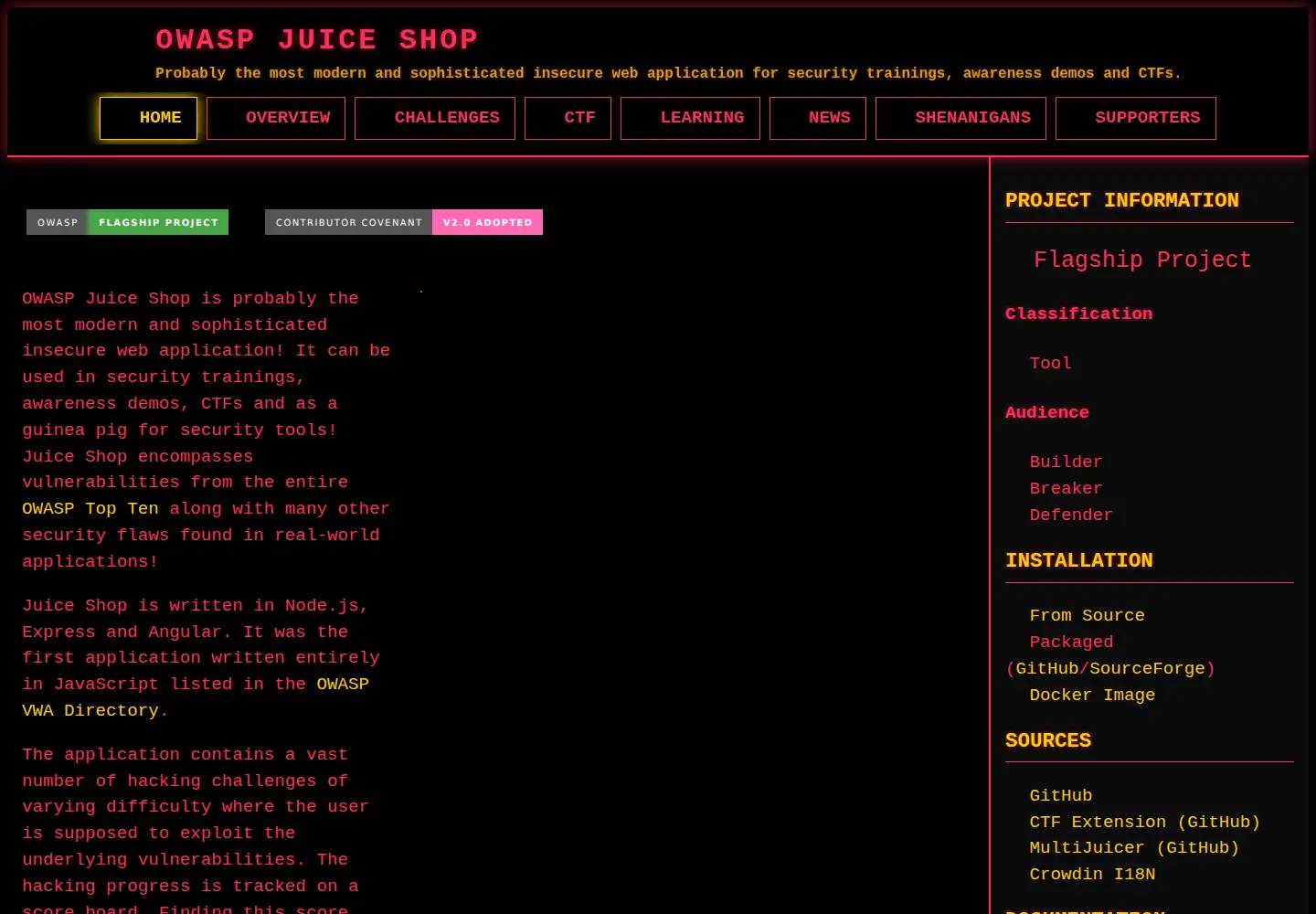Screenshot of owasp-juice.shop