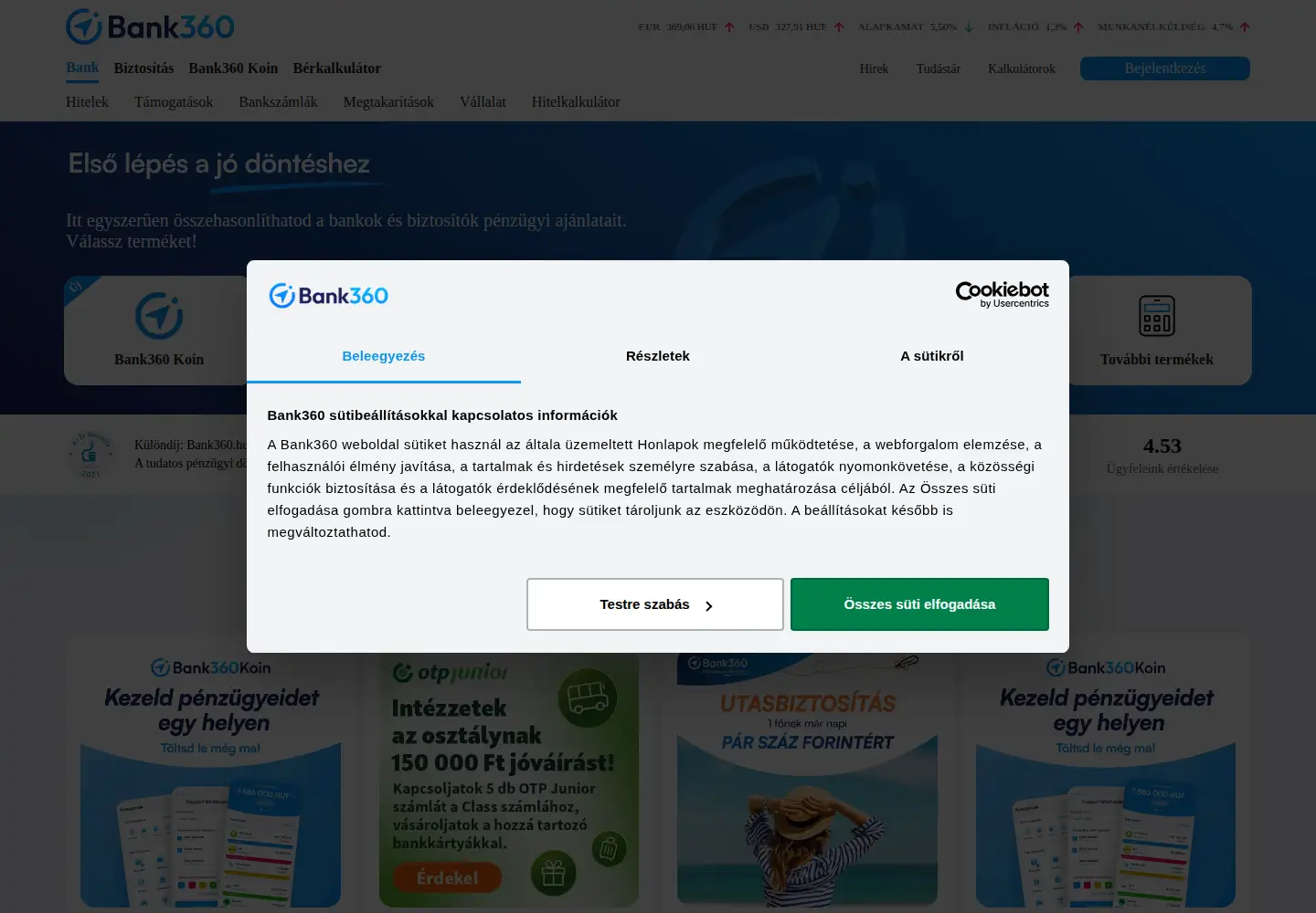 Screenshot of bank360.hu