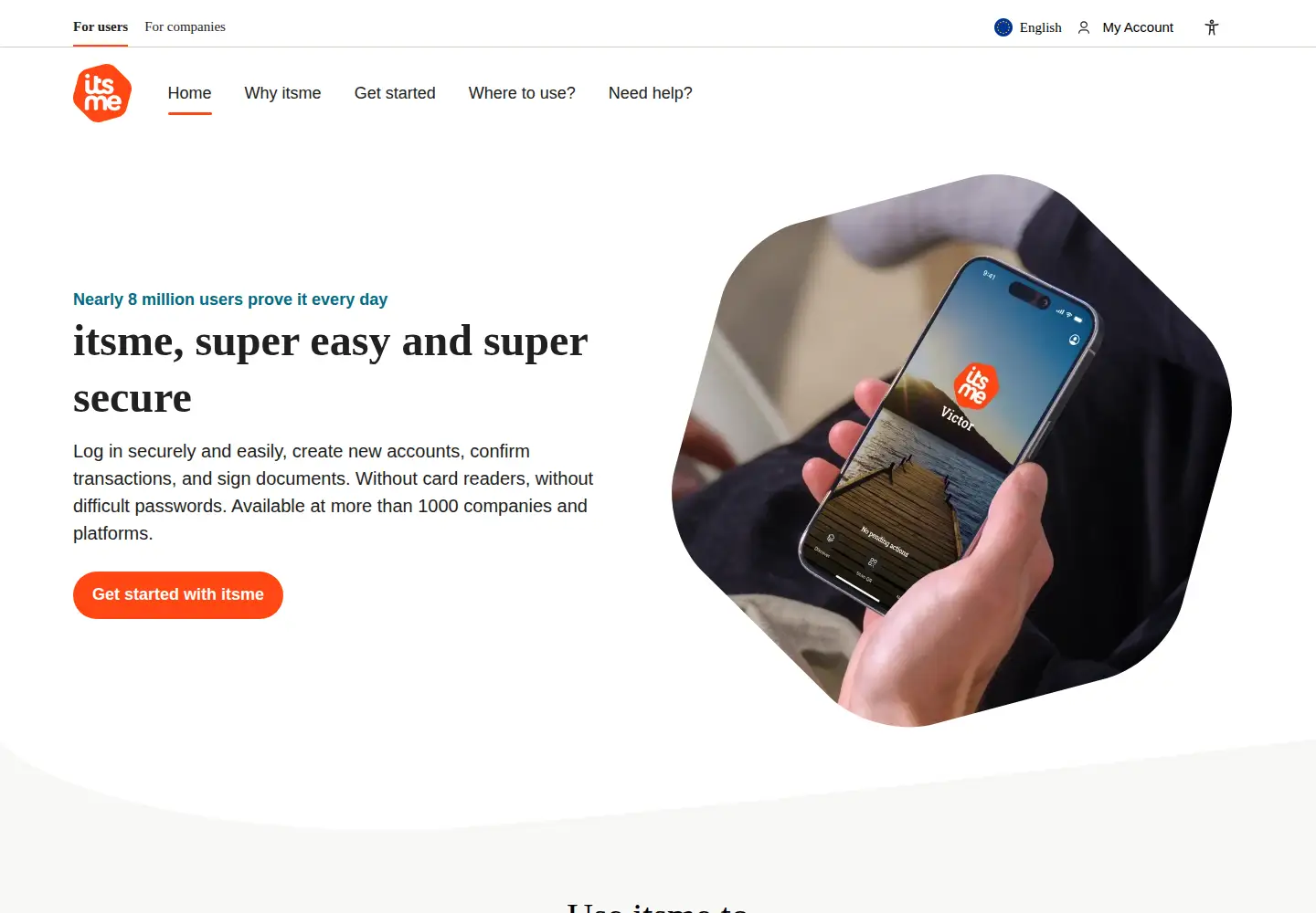 Screenshot of itsme-id.com