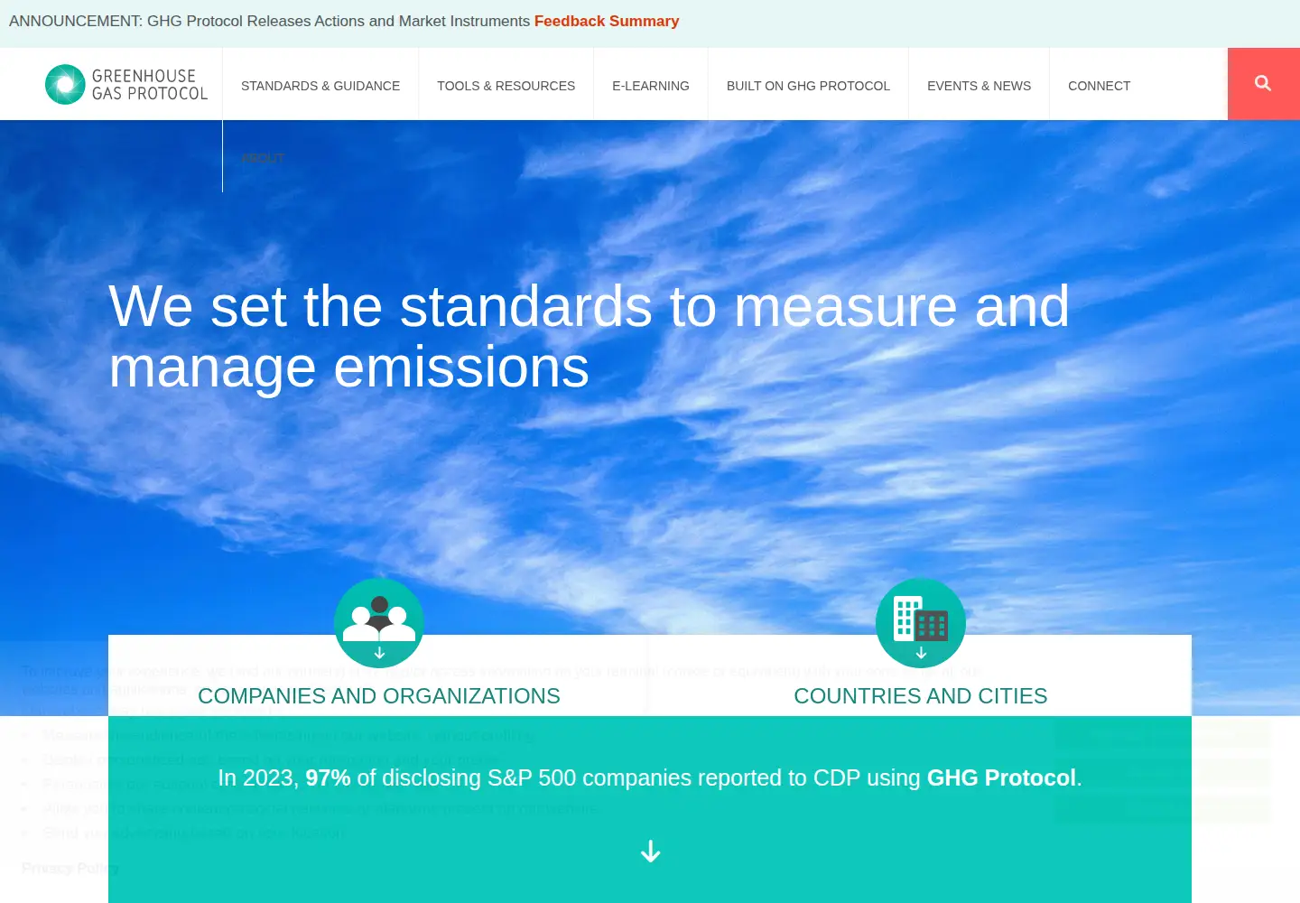 Screenshot of ghgprotocol.org