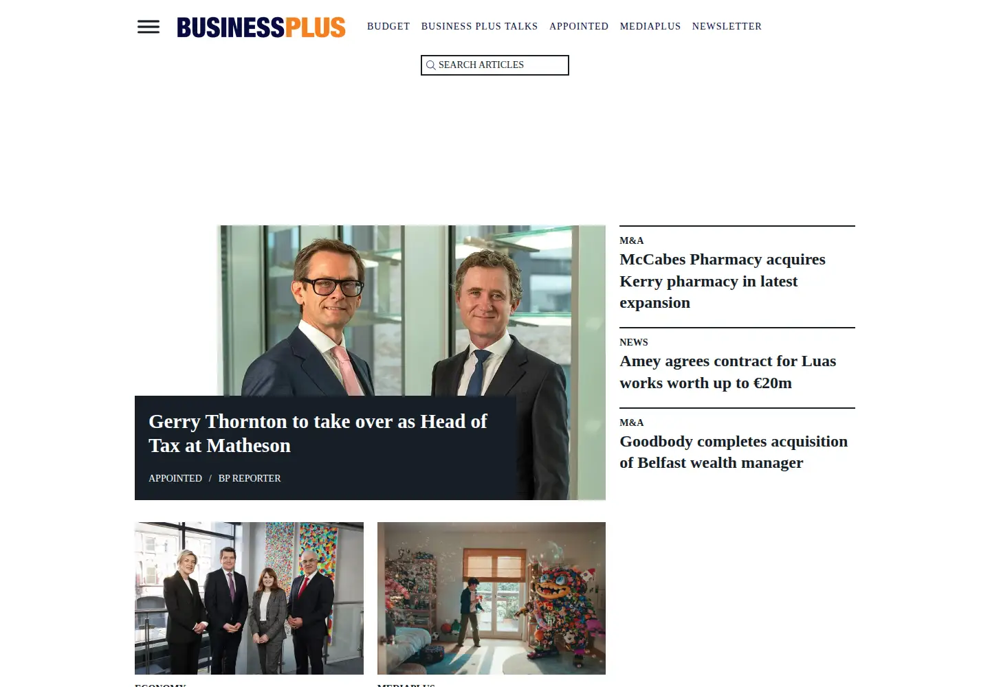Screenshot of businessplus.ie