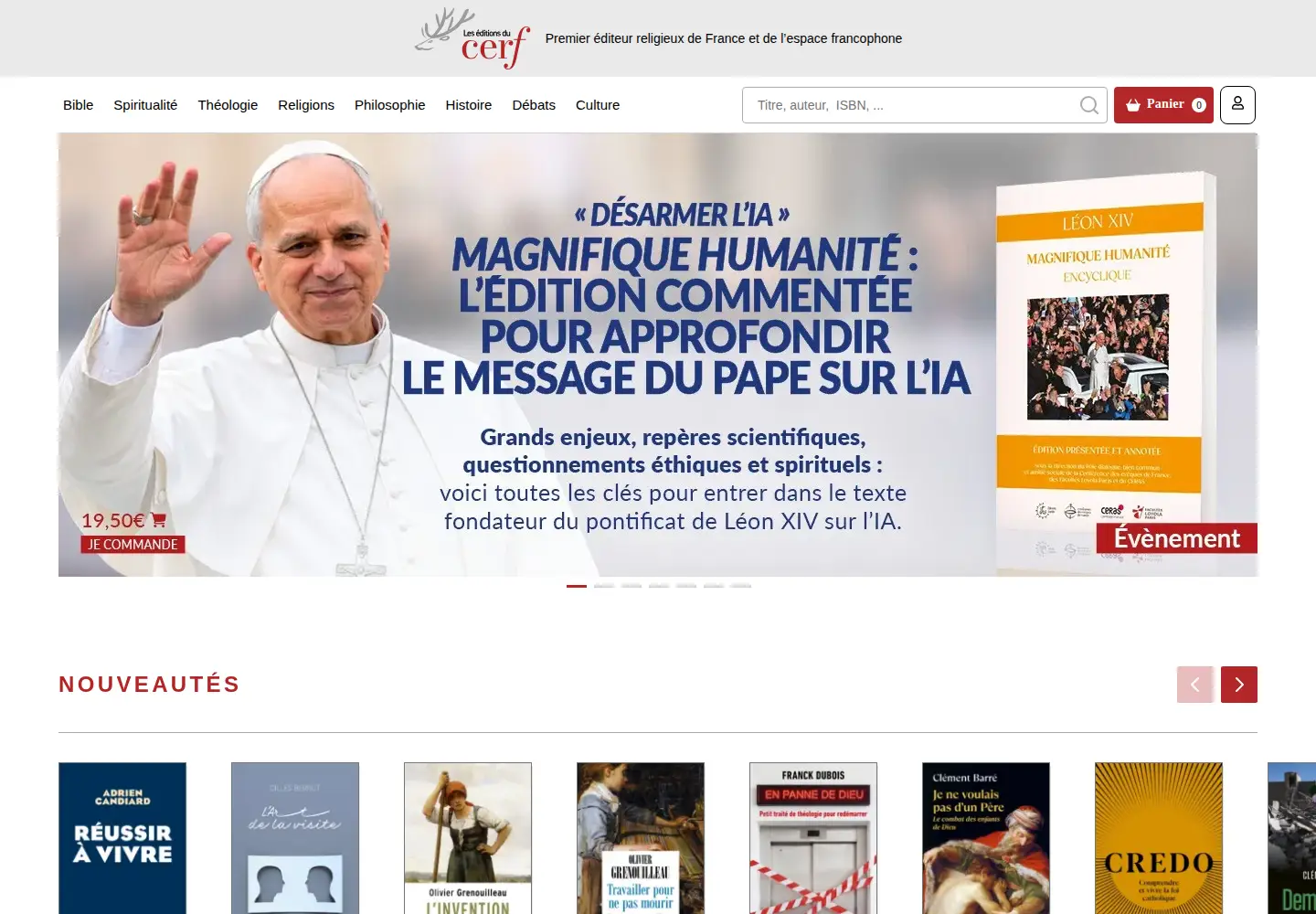 Screenshot of editionsducerf.fr