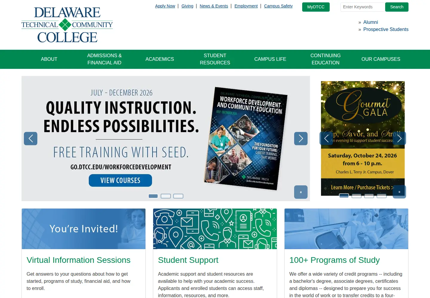 Screenshot of dtcc.edu