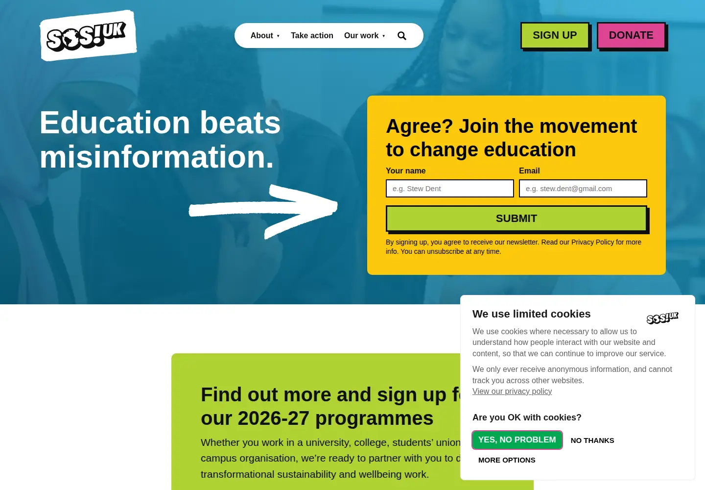 Screenshot of sos-uk.org