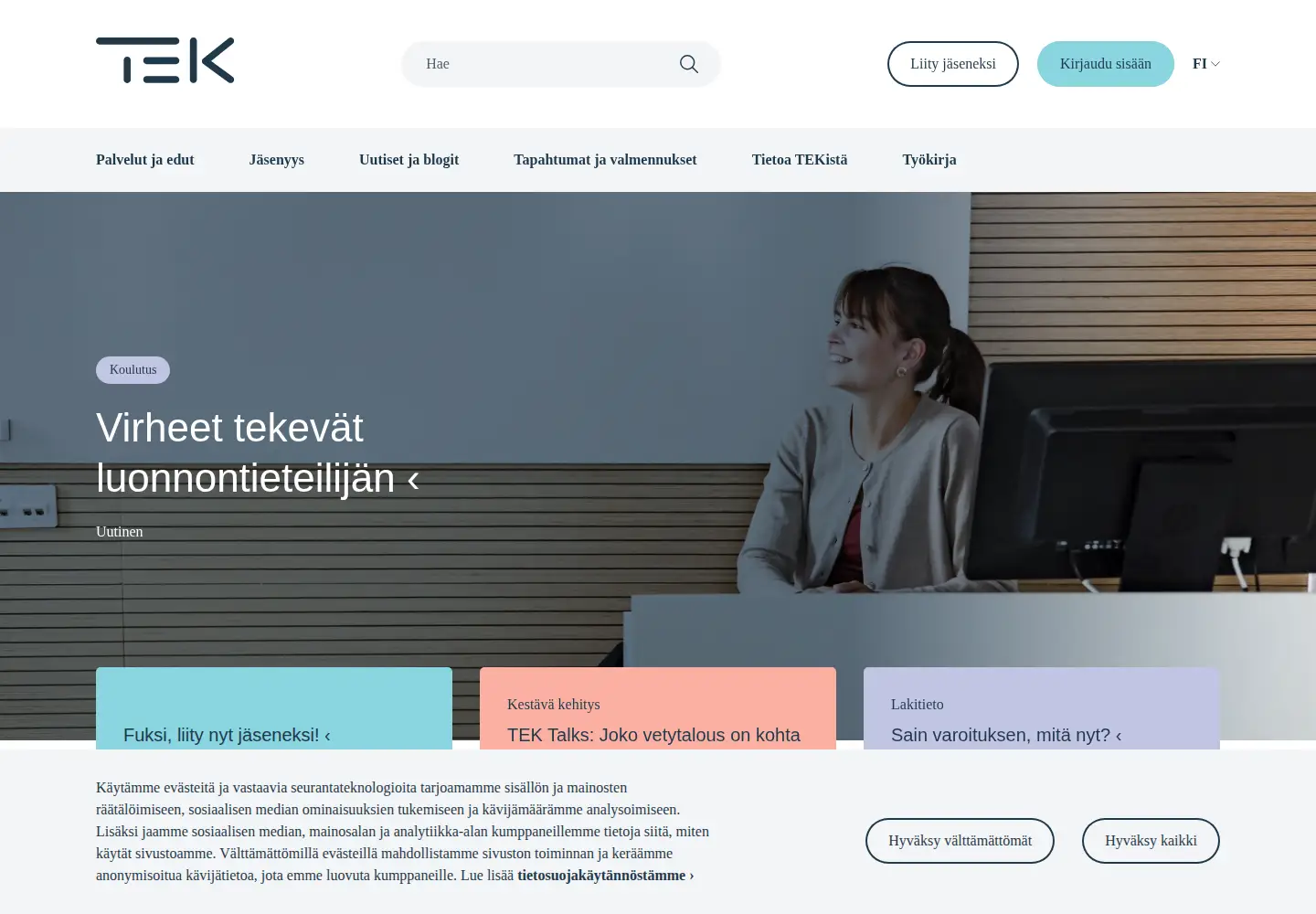 Screenshot of tek.fi