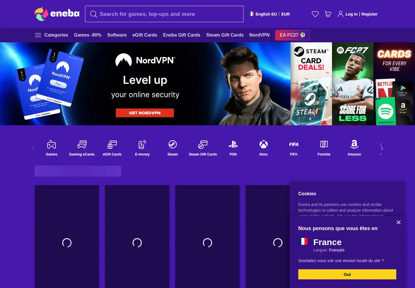 Screenshot of eneba.com