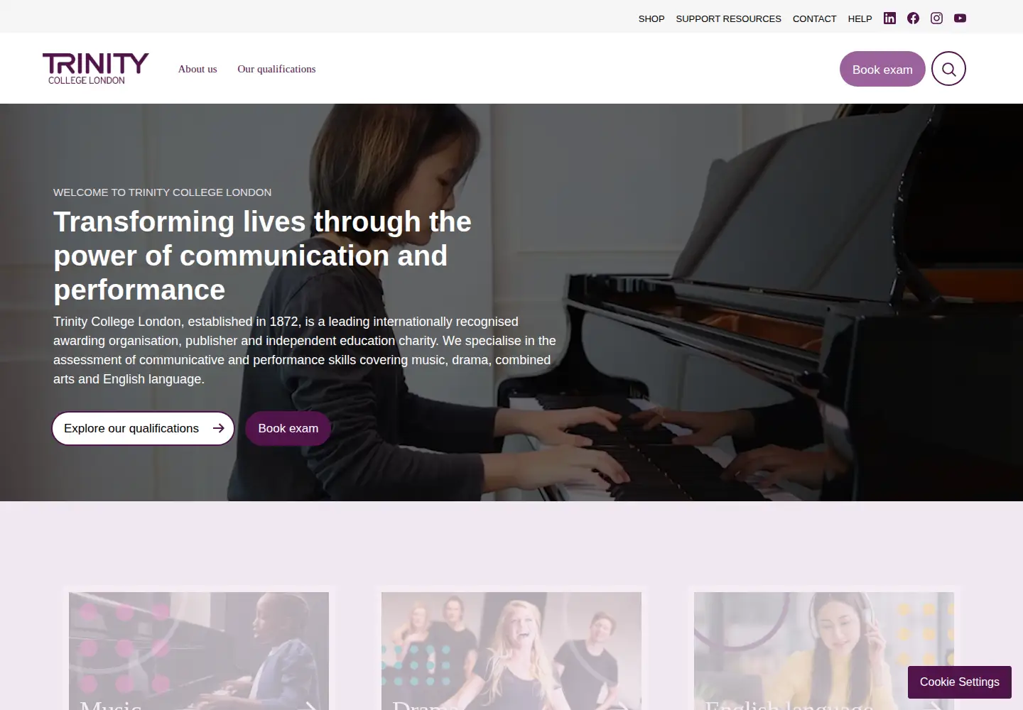 Screenshot of trinitycollege.com