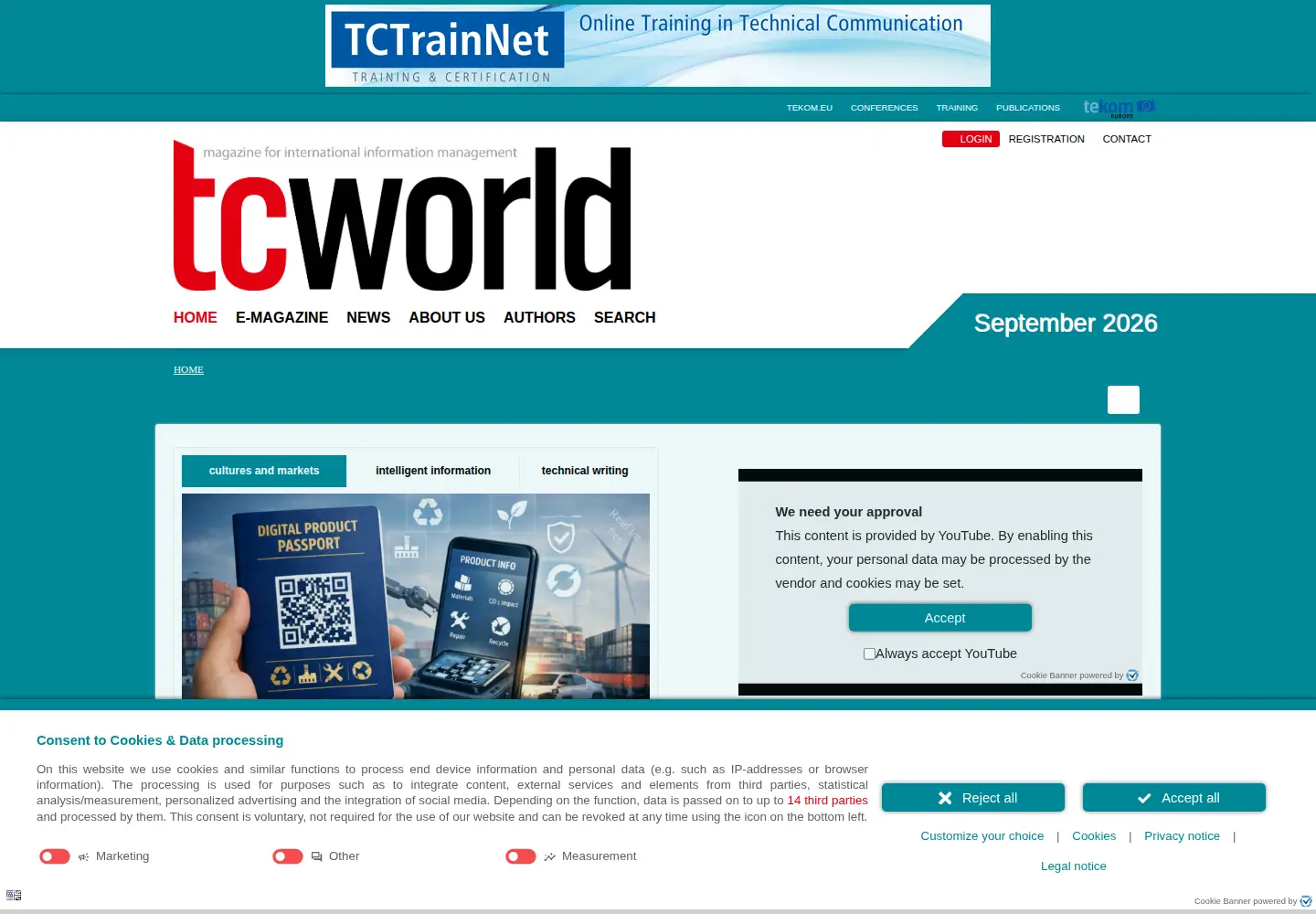 Screenshot of tcworld.info