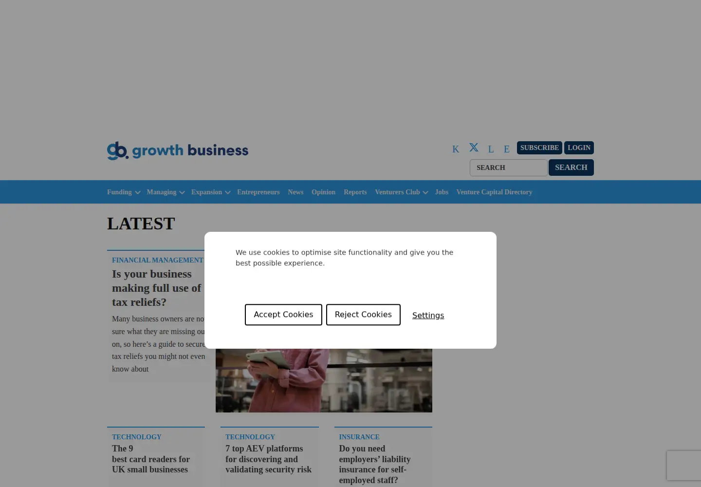 Screenshot of growthbusiness.co.uk