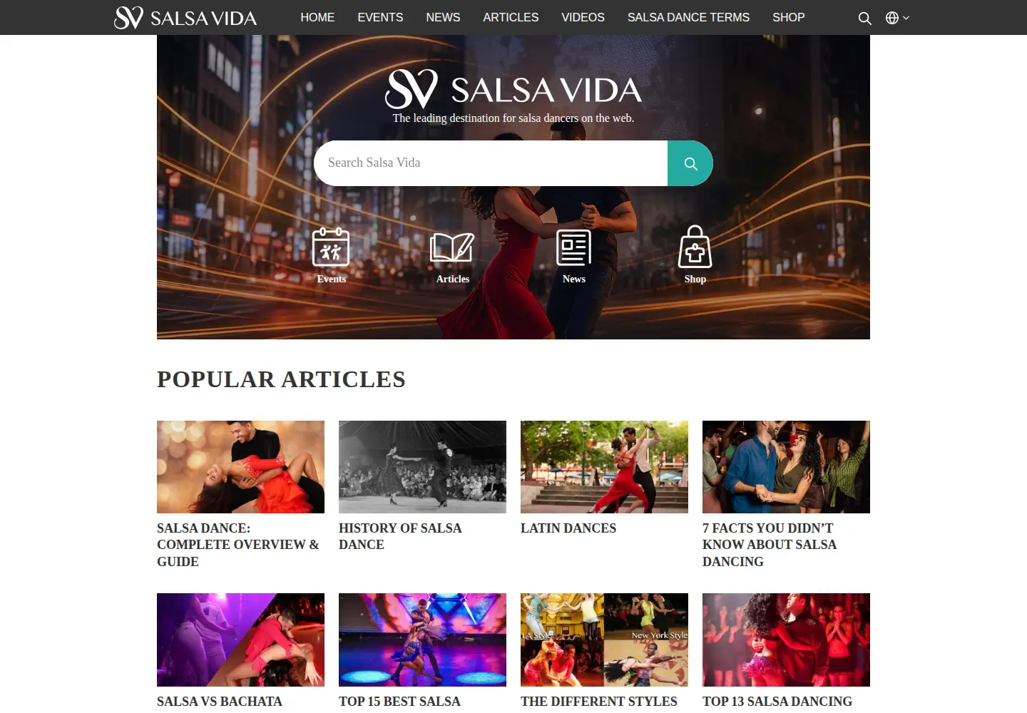 Screenshot of salsavida.com