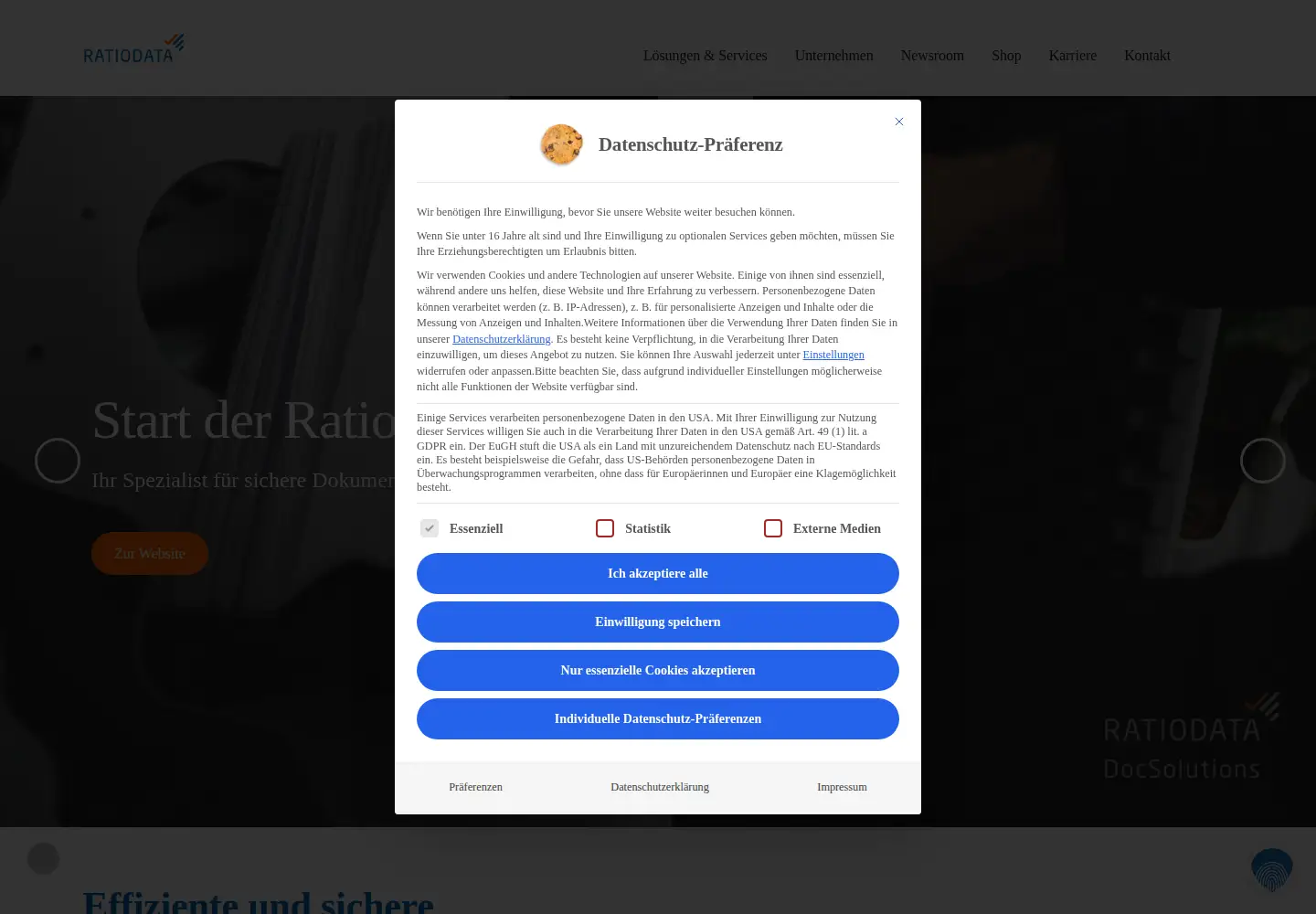 Screenshot of ratiodata.de