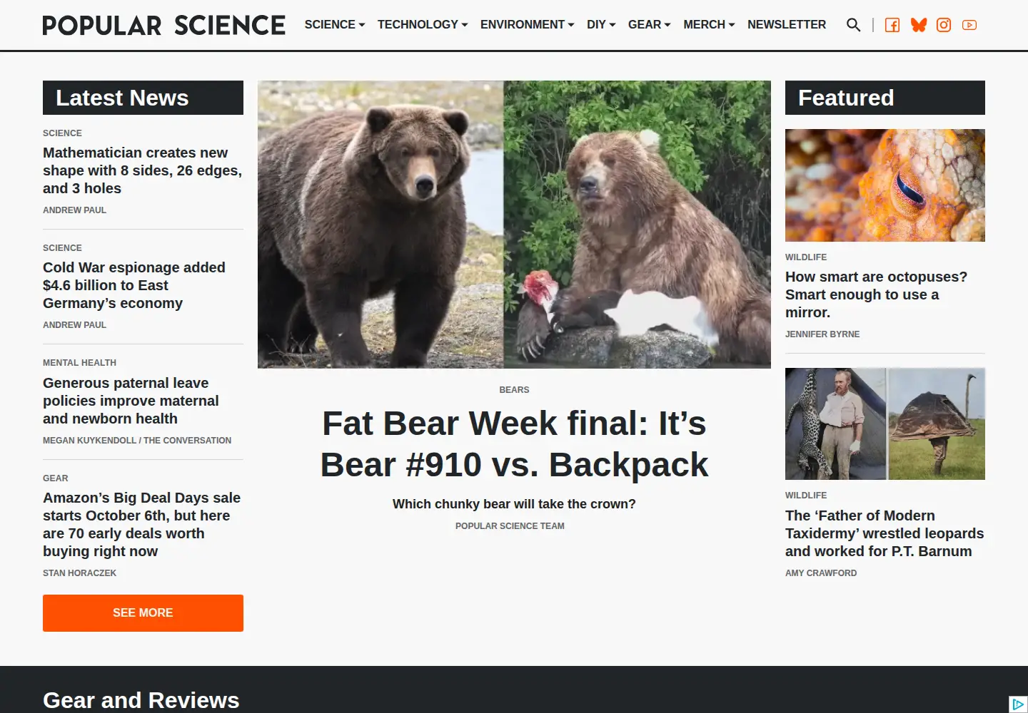 Screenshot of popsci.com