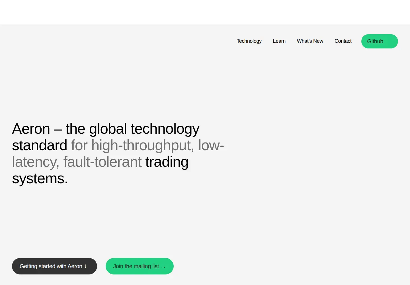 Screenshot of aeron.io