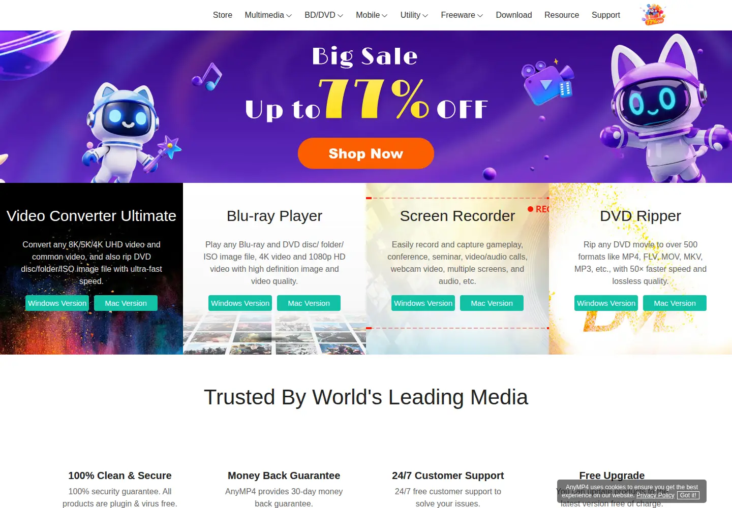 Screenshot of anymp4.com