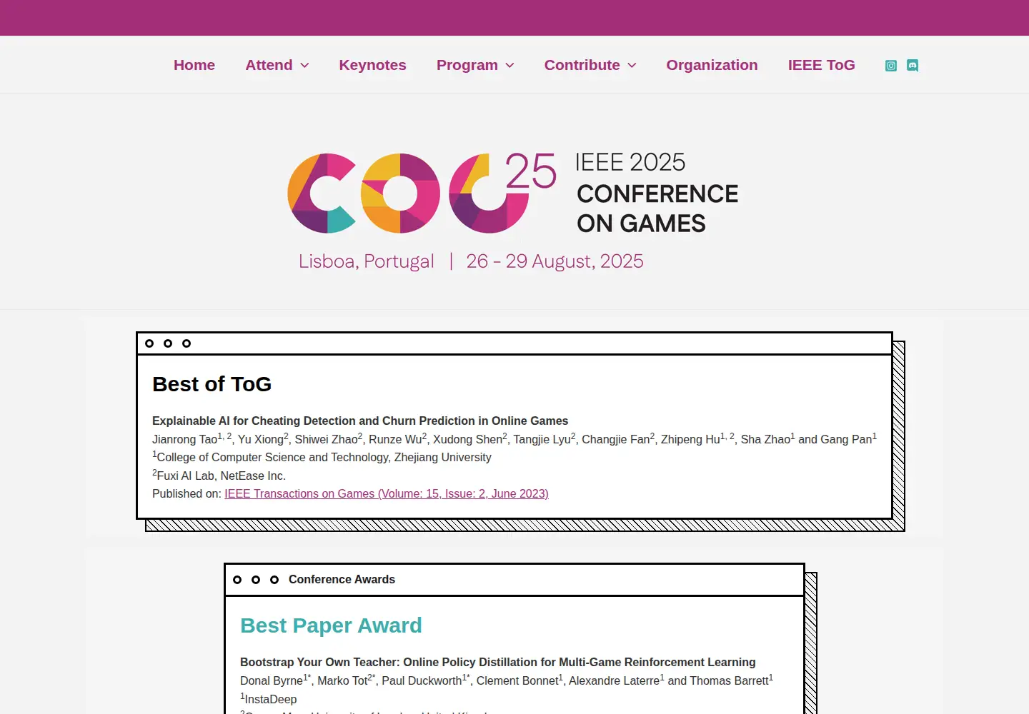 Screenshot of ieee-cog.org