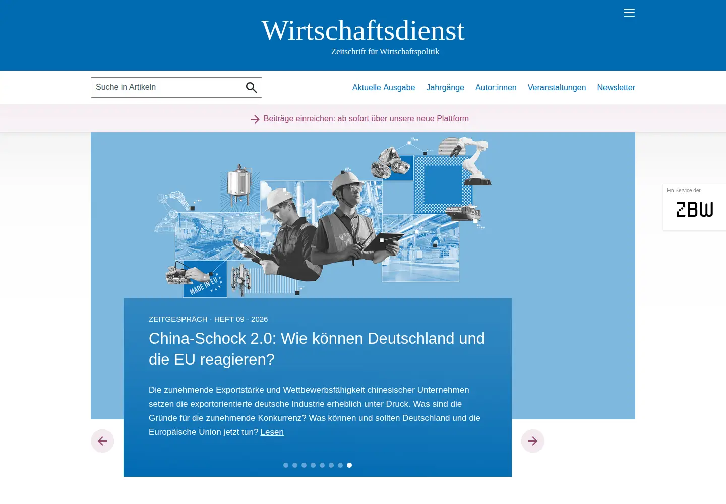 Screenshot of wirtschaftsdienst.eu