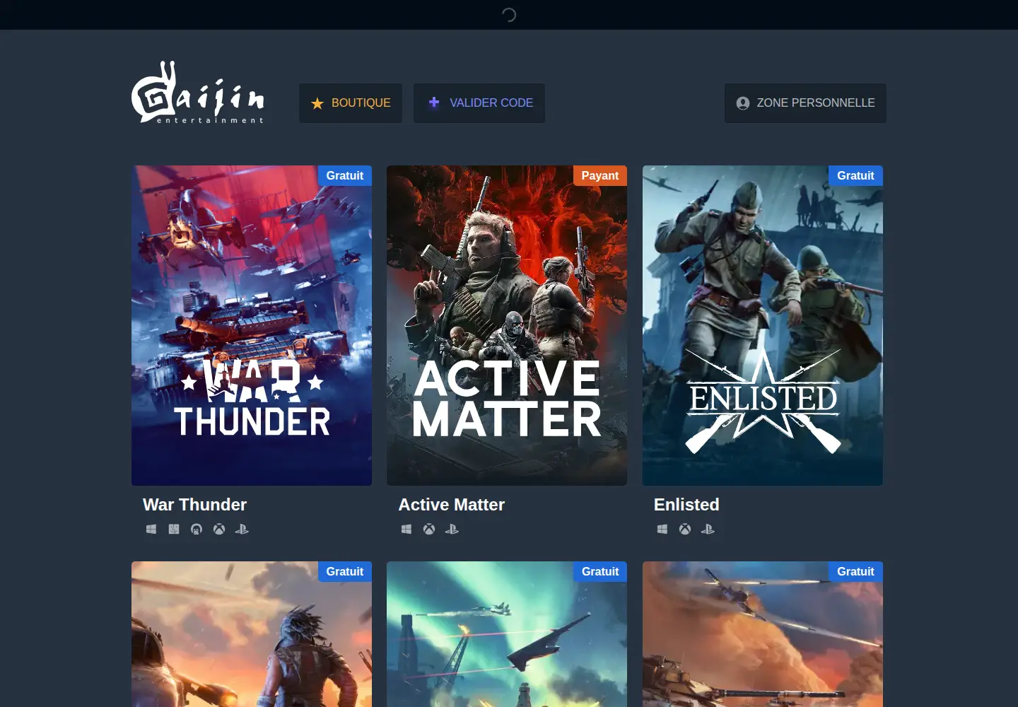 Screenshot of gaijin.net